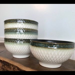 Mika’sa sorrento green soup/cereal bowls set of 4